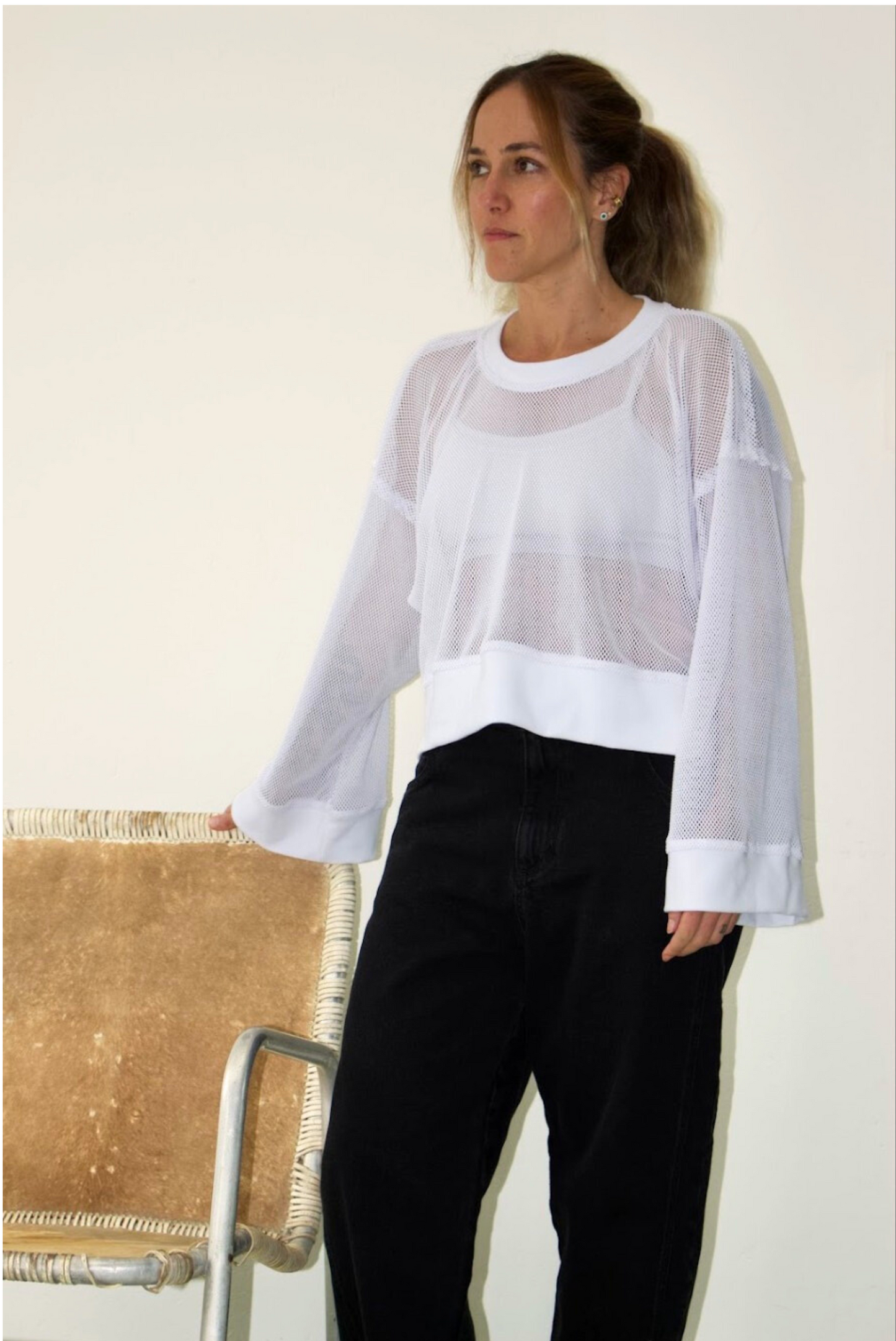 Camiseta malla oversized