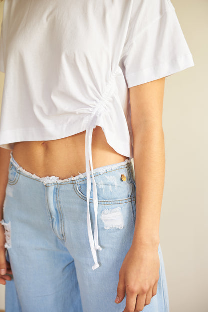 Camiseta Ruche Lateral - R O P A J E   --