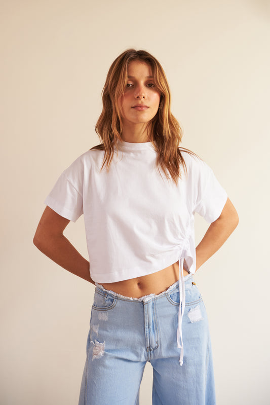 Camiseta Ruche Lateral - R O P A J E   --