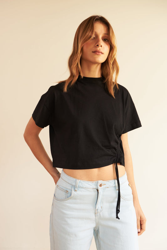 Camiseta Ruche Lateral - R O P A J E   --