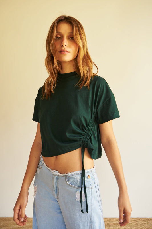 Camiseta Ruche Lateral - R O P A J E   --