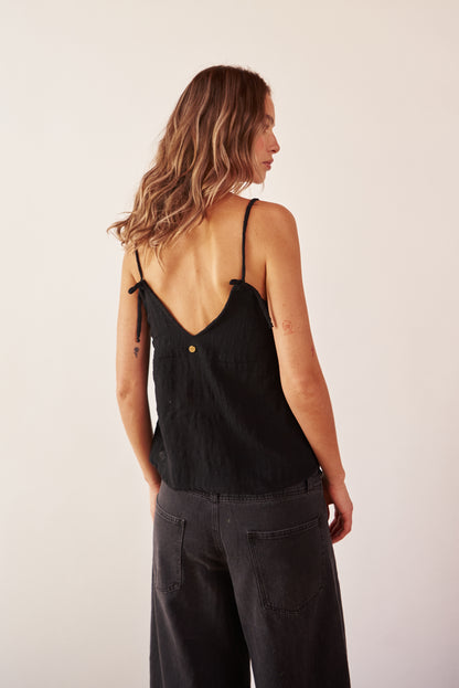 Camisa siza tiras negra - R O P A J E   