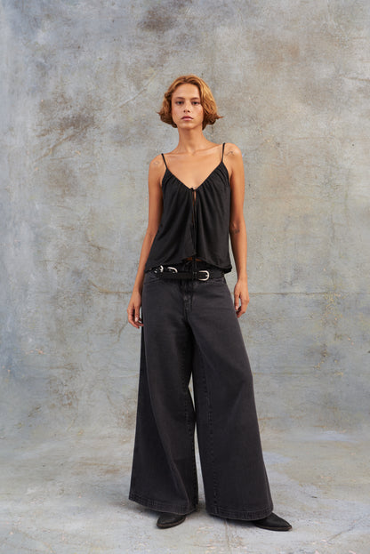 Chaleco Satín Negro