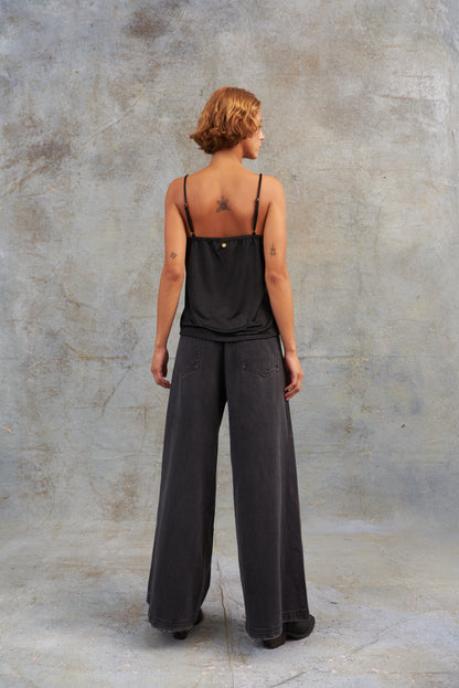 Chaleco Satín Negro